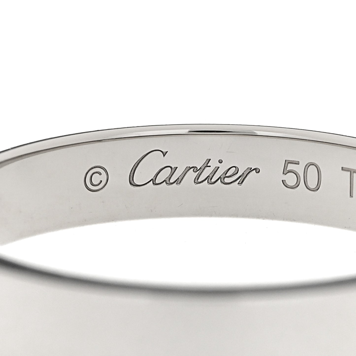 Platinum Diamond 3mm C De Cartier Wedding Band Ring 50 5.25