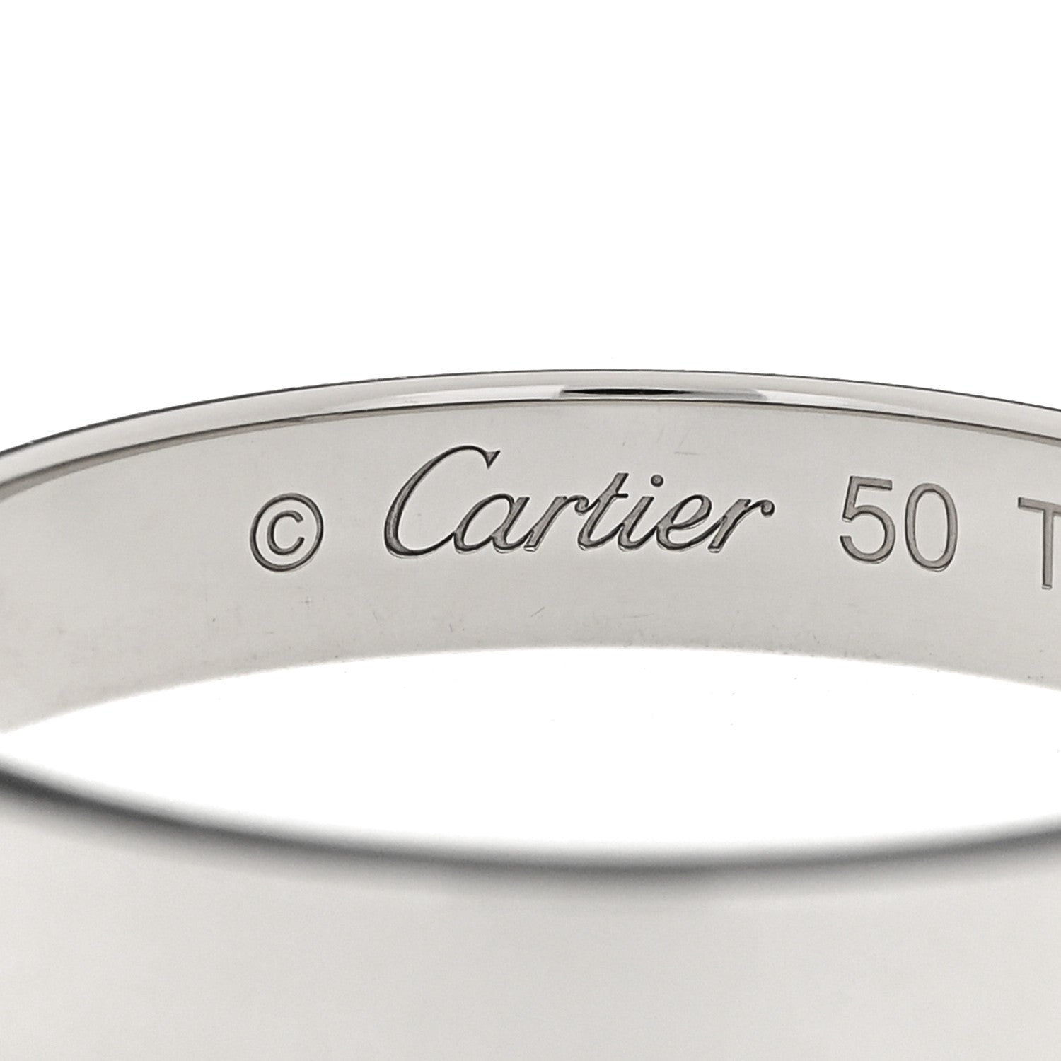 Cartier Platinum Diamond 3mm C De Cartier Wedding Band Ring 50 5.25 4 of 7