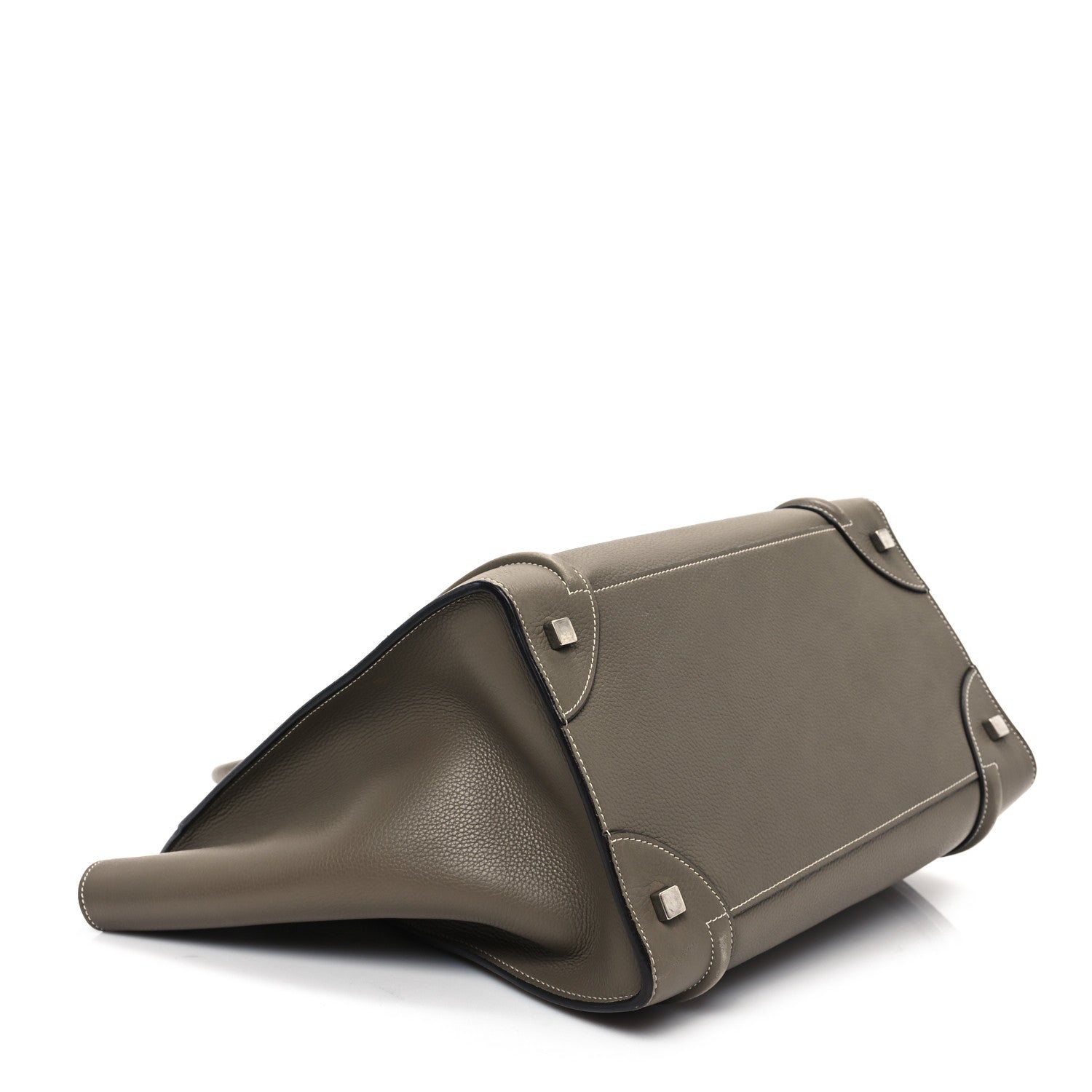 Celine Drummed Calfskin Mini Luggage Souris 4 of 10