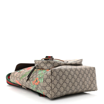 Gucci GG Supreme Monogram Tian Web Single Buckle Backpack Beige Multicolor New Acero 4 of 11