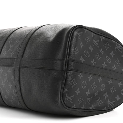 Louis Vuitton Taiga Monogram Eclipse Keepall Bandouliere 50 Black 8 of 14