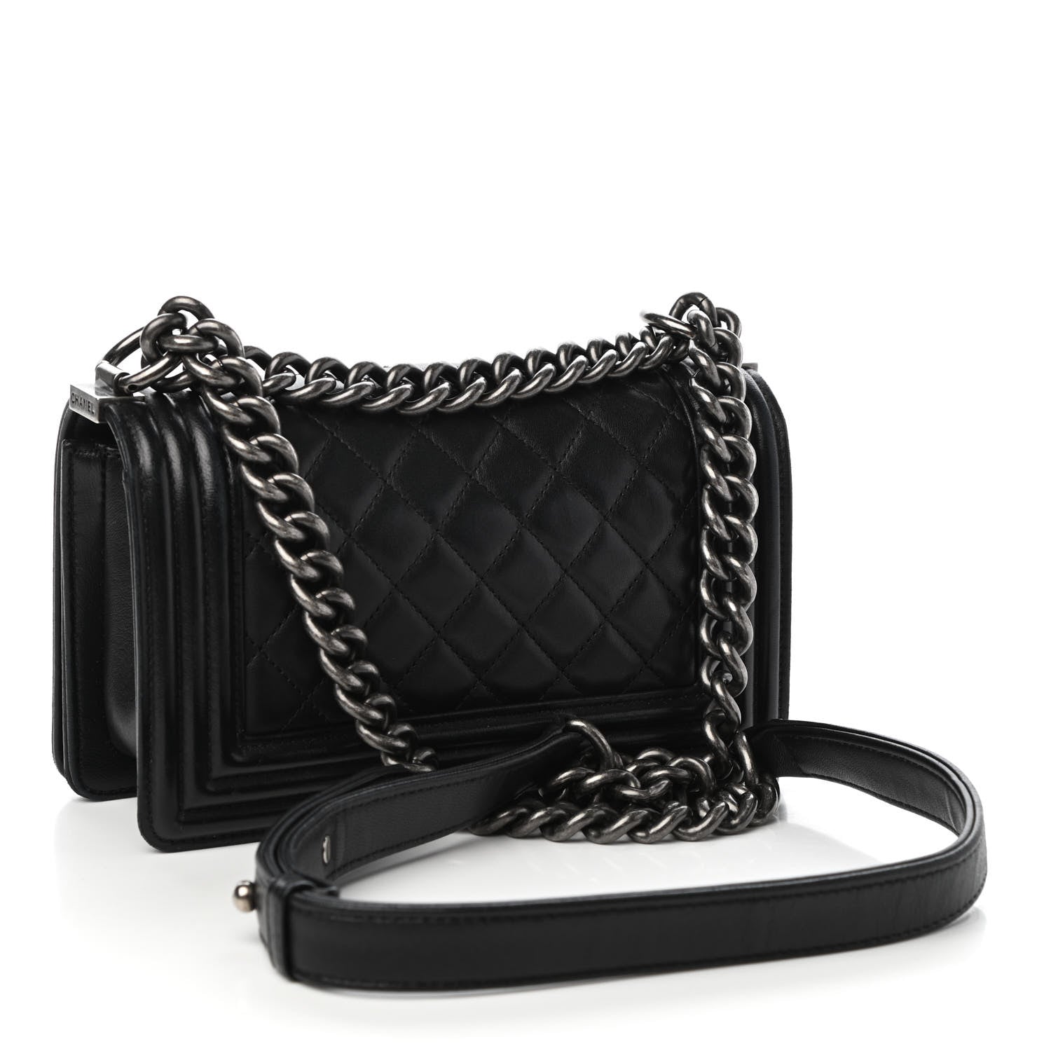 Chanel Lambskin Quilted Small Boy Flap Black 3 of 10