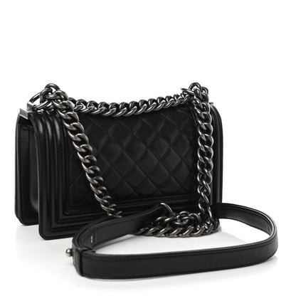 Chanel Lambskin Quilted Small Boy Flap Black 3 of 10