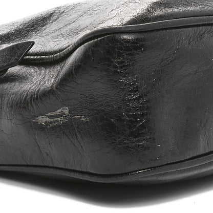 Saint Laurent Cracked Shiny Calfskin Monogram Lou Camera Bag Black 9 of 10