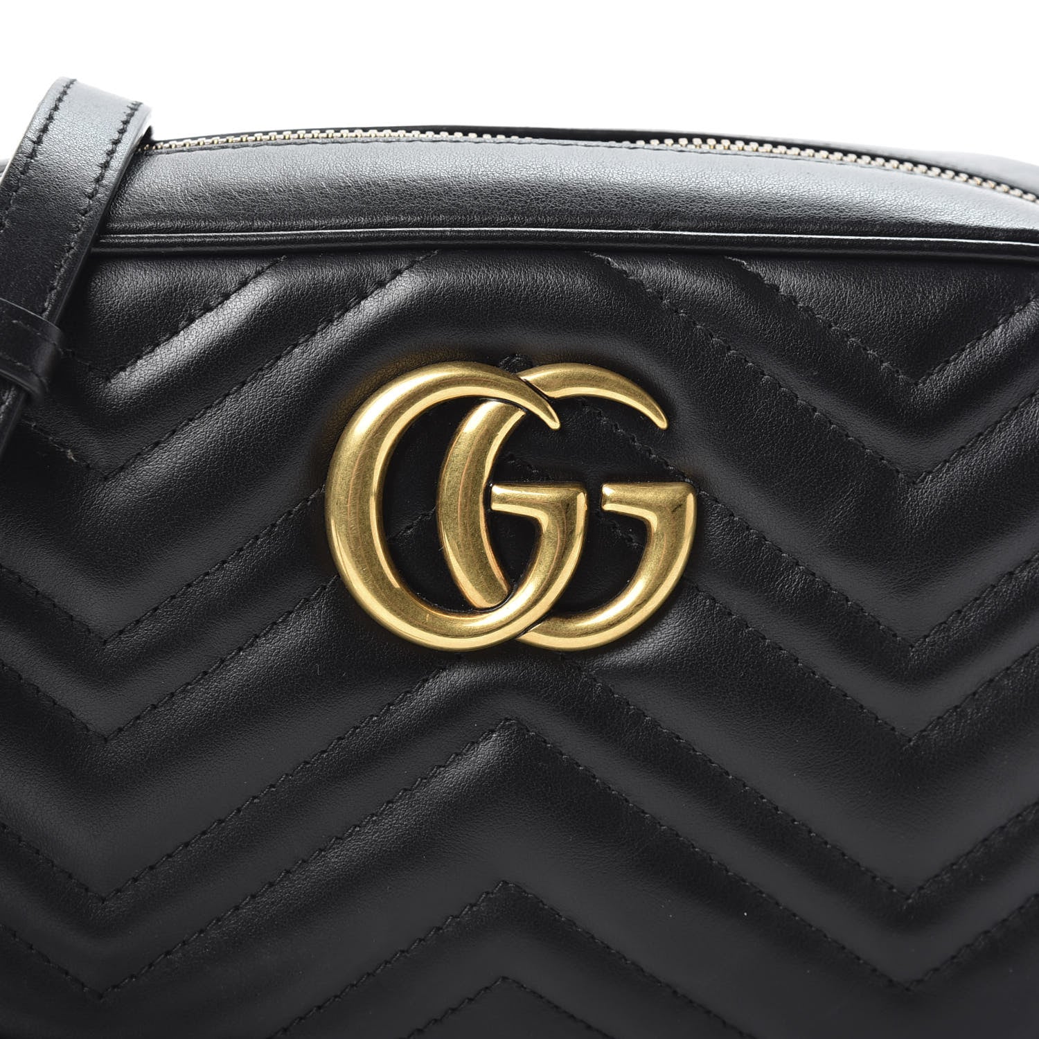 Gucci Calfskin Matelasse Small GG Marmont Chain Shoulder Bag Black 11 of 11
