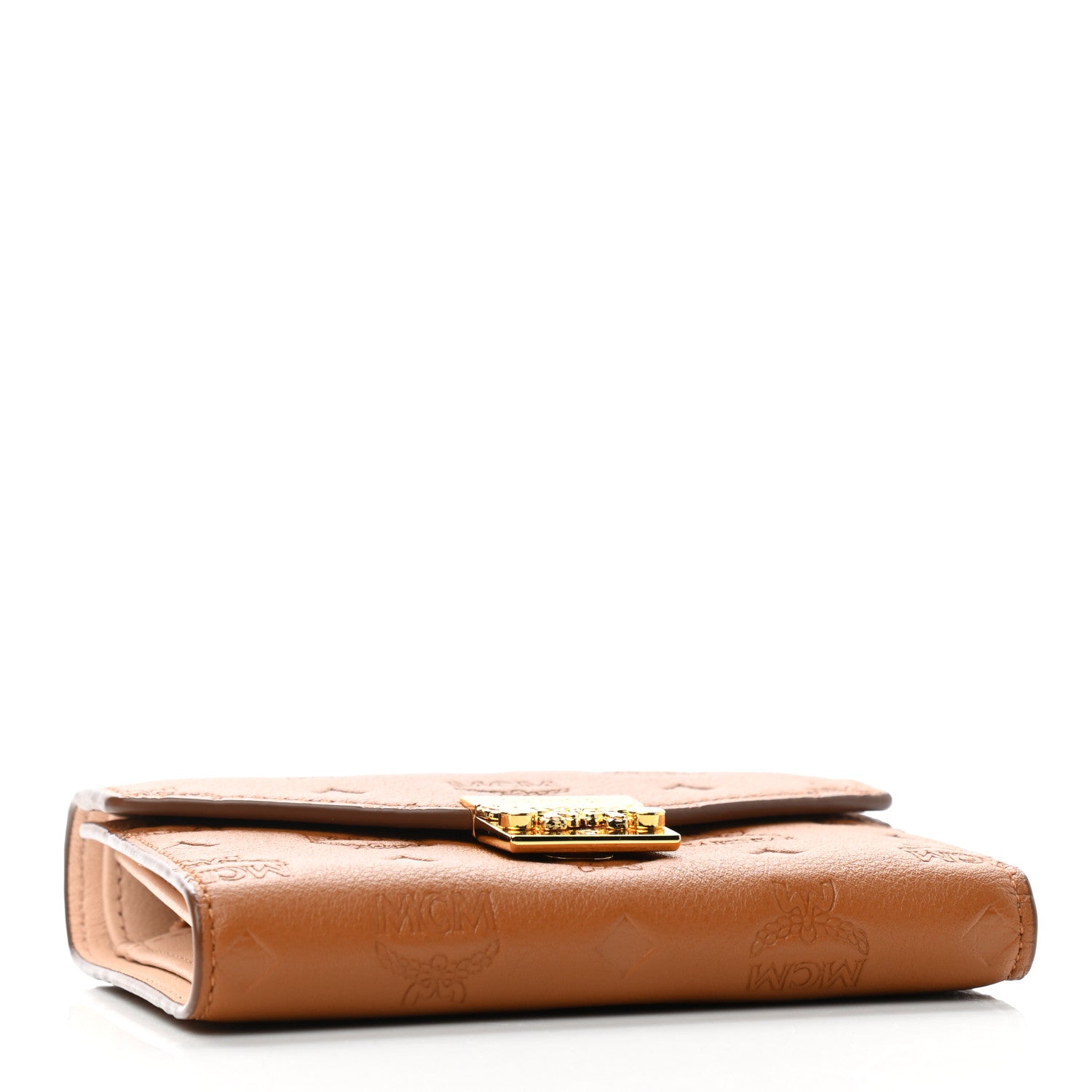 MCM Calfskin Ottomar Small Patricia Tri-Fold Wallet Cognac 4 of 6