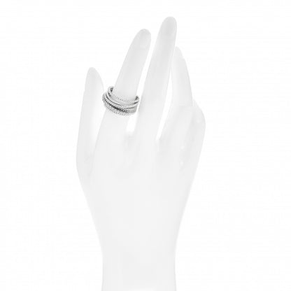 David Yurman Sterling Silver Diamond 11mm Wide Crossover Cable Ring 54 6.75 2 of 4