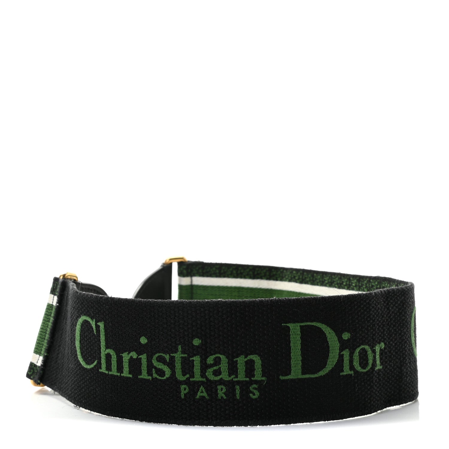 Christian Dior Canvas Embroidered Shoulder Strap Green 4 of 5
