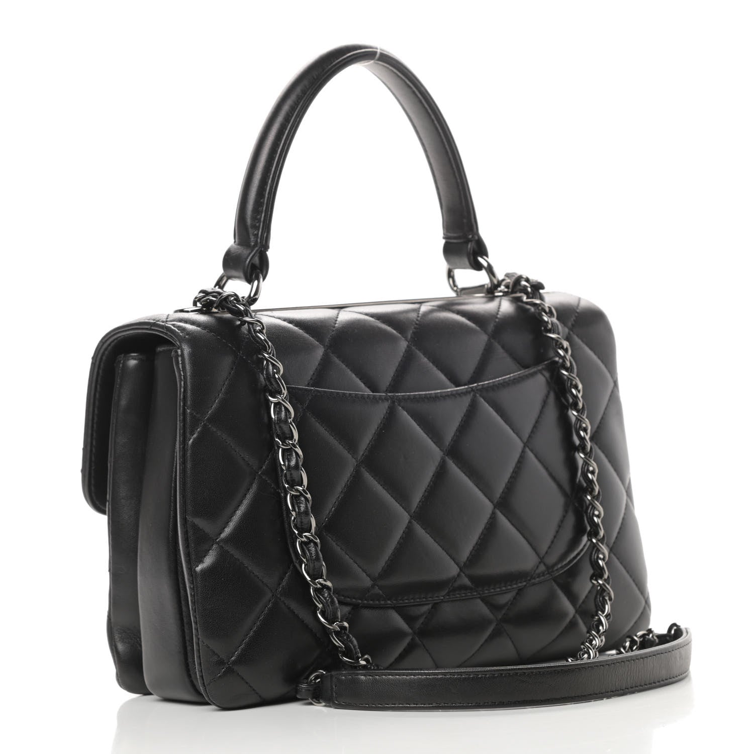 Chanel Lambskin Quilted Small Trendy CC Dual Handle Flap Bag Black 3 of 13