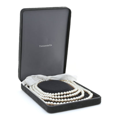 Tiffany Sterling Silver Pearl 7.5-8mm Ziegfeld Strand Necklace 80" 5 of 5