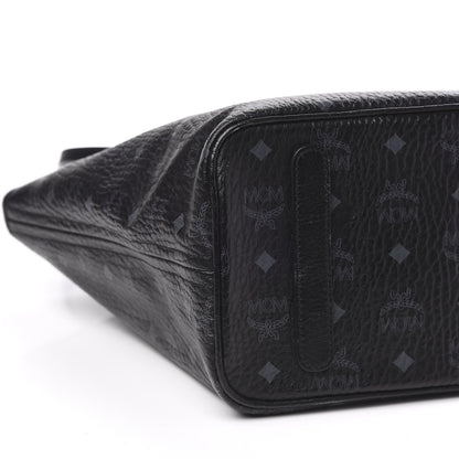 MCM Visetos Medium Anya Zip Top Shopper Tote Black 8 of 16