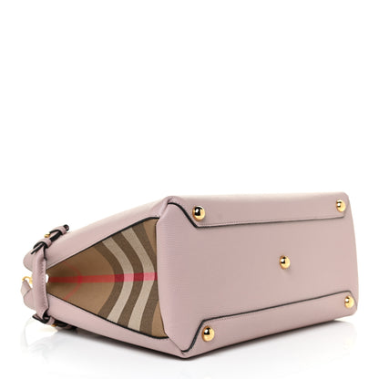 Burberry Derby Calfskin House Check Medium Banner Tote Pale Orchid 4 of 11
