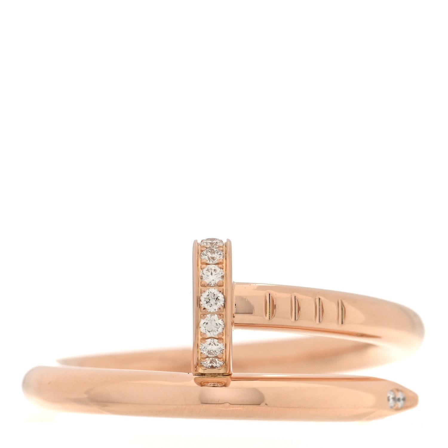 Cartier 18K Pink Gold Diamond Juste Un Clou Ring 55 7.25 1 of 4