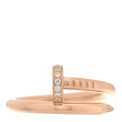 Cartier 18K Pink Gold Diamond Juste Un Clou Ring 55 7.25 1 of 4