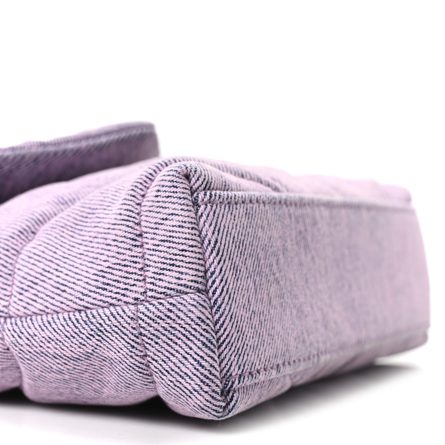 Denim Quilted Loulou Puffer Monogram Pouch Clutch Bleached Lilac