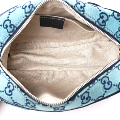 Gucci Monogram Multicolor Matelasse Diagonal Small GG Marmont Chain Shoulder Bag Light Blue 5 of 11