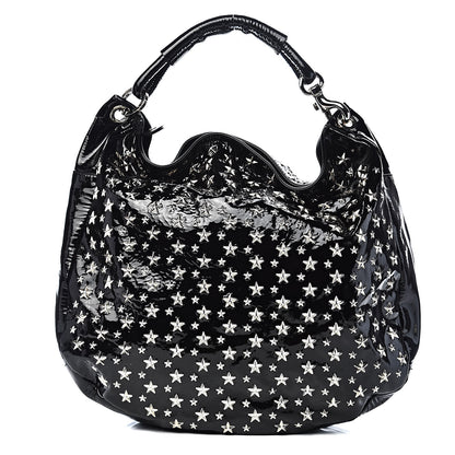 Jimmy Choo Patent Star Studded Large Sky Hobo Black 1 of 15