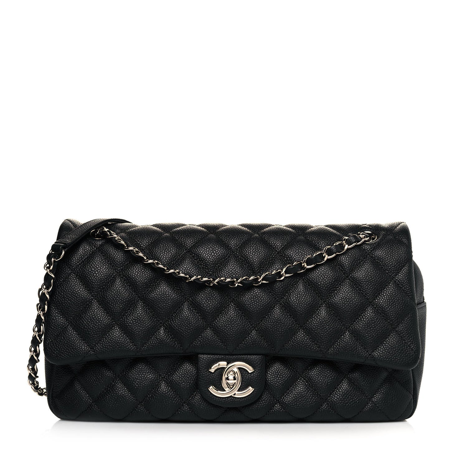 Caviar Quilted Jumbo Easy Flap Black