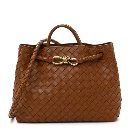 Bottega Veneta Nappa Intrecciato Medium Andiamo Shoulder Bag Cognac 1 of 11