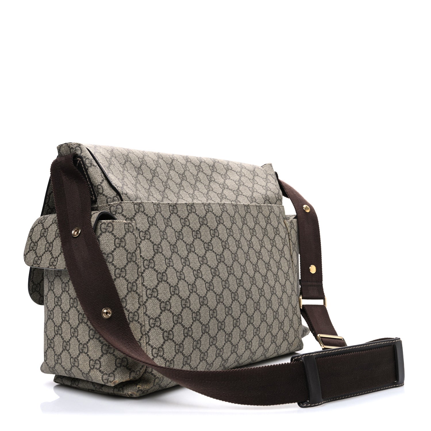 Gucci GG Plus Monogram Messenger Diaper Bag Dark Brown 3 of 11