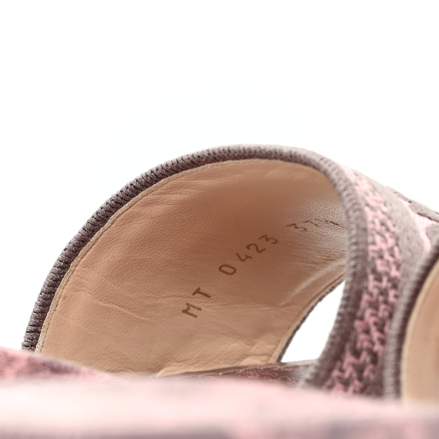 Canvas Toile De Jouy Embroidered Dway 35mm Slide Sandals 37.5 Quartz Grey