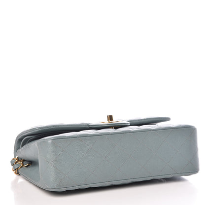 Chanel Iridescent Caviar Quilted Small Double Flap Light Blue 4 of 12