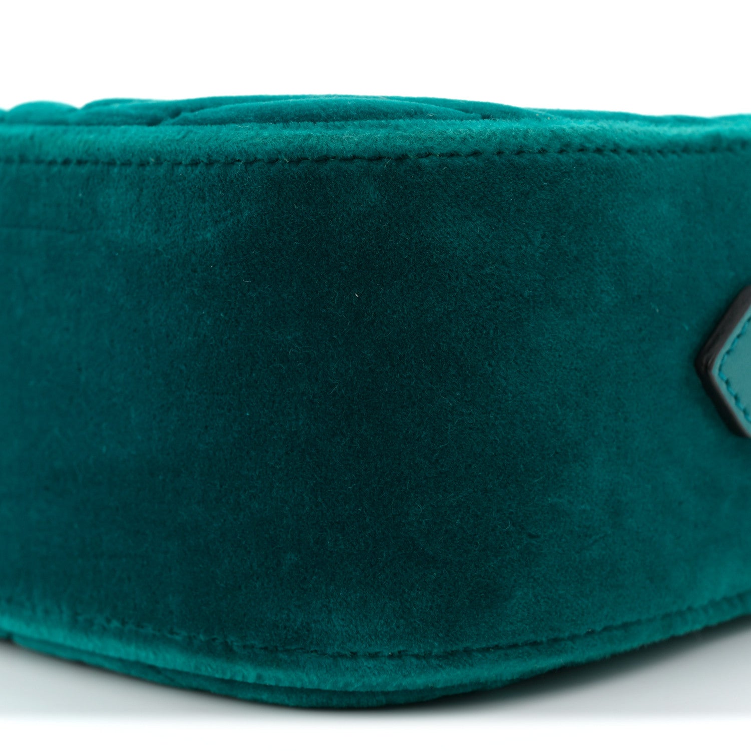 Gucci Velvet Matelasse Small GG Marmont Chain Shoulder Bag Pavone Cyan 10 of 10
