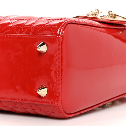 Christian Dior Patent Cannage Small Lady Dior Red 9 of 10