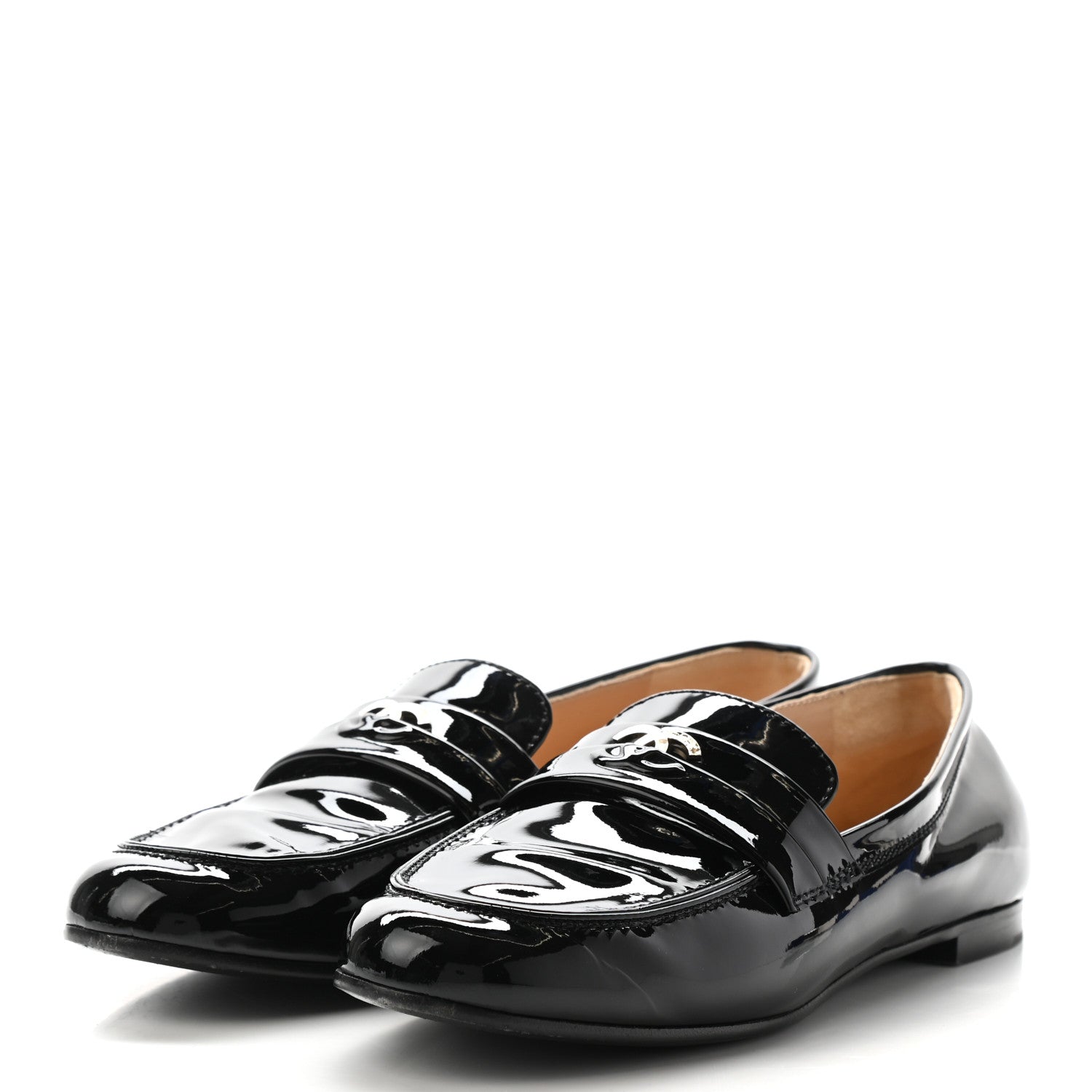Chanel Patent CC Mocassin Loafers 42 Black 3 of 15
