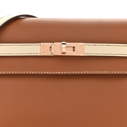 Hermes Veau Jonathan Horseshoe Kelly Danse II Belt Bag Gold Craie 7 of 11