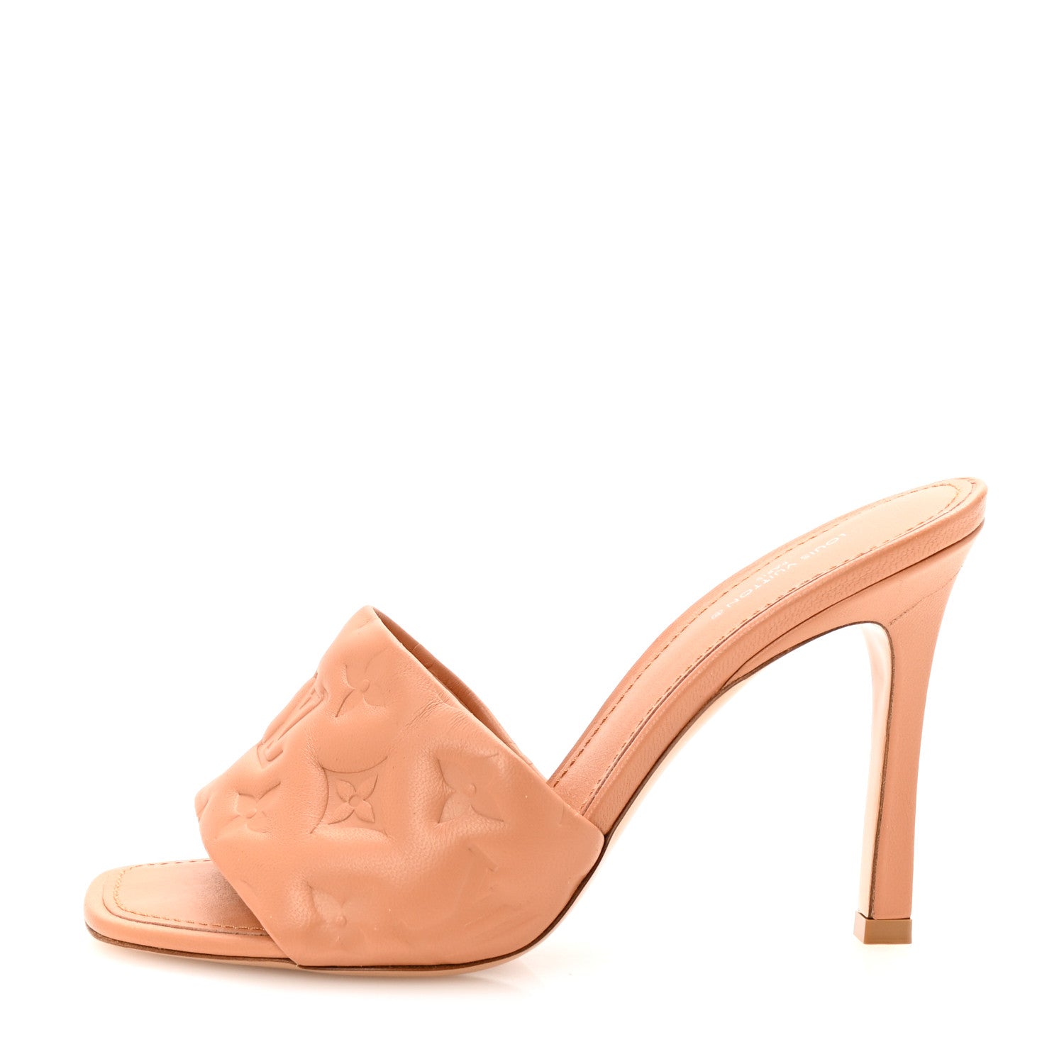 Louis Vuitton Lambskin Embossed Monogram Revival High Heel Mules 38 Arizona 1 of 9