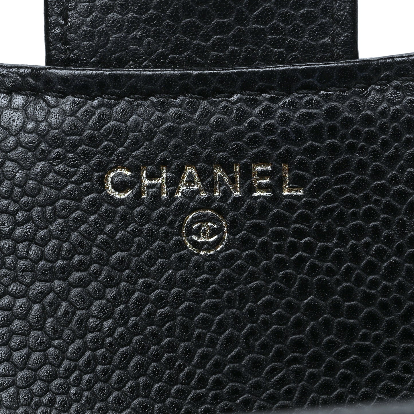 Caviar Quilted Compact Flap Wallet Black