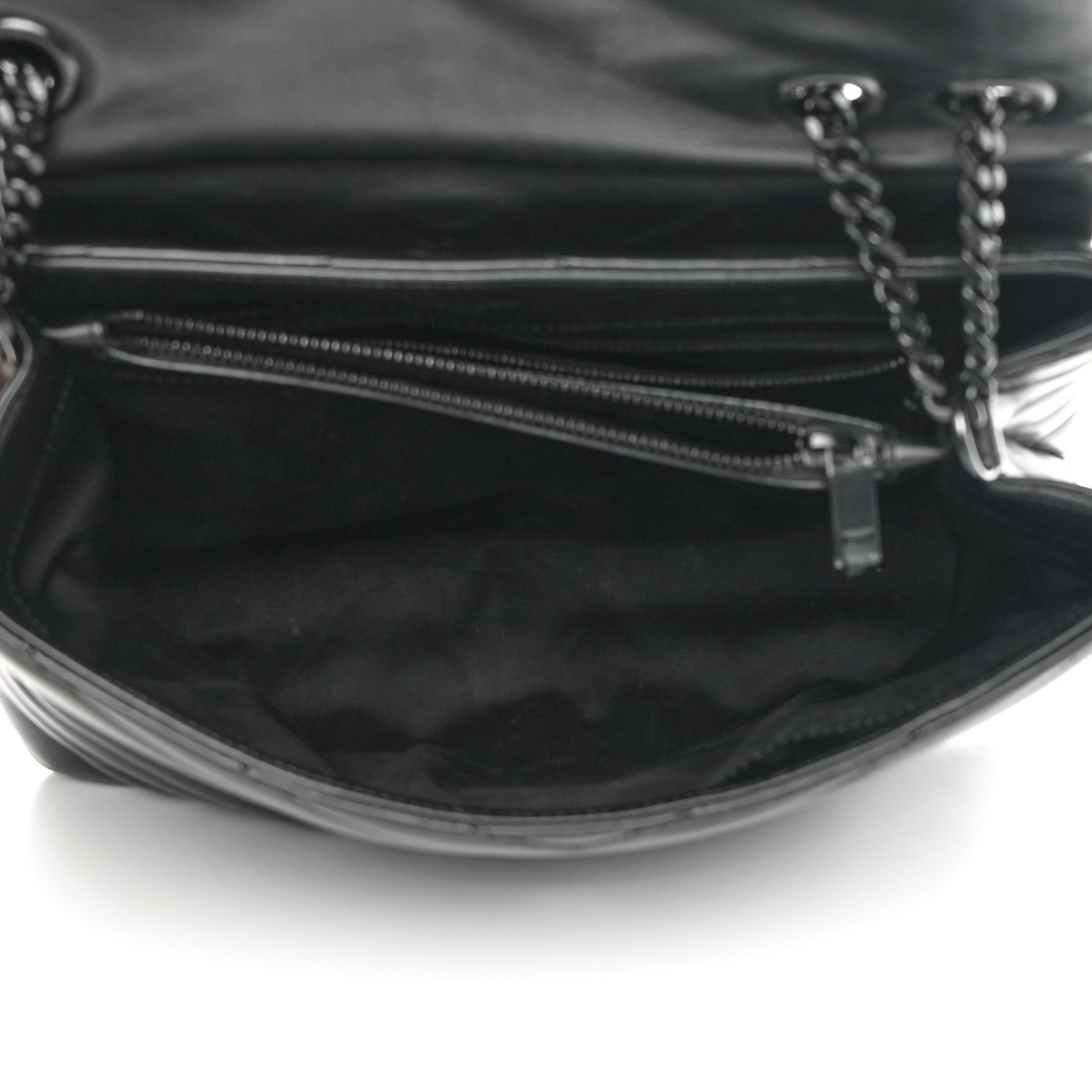 Saint Laurent Calfskin Y Quilted Monogram Monochrome Medium Loulou Chain Satchel Black 5 of 14