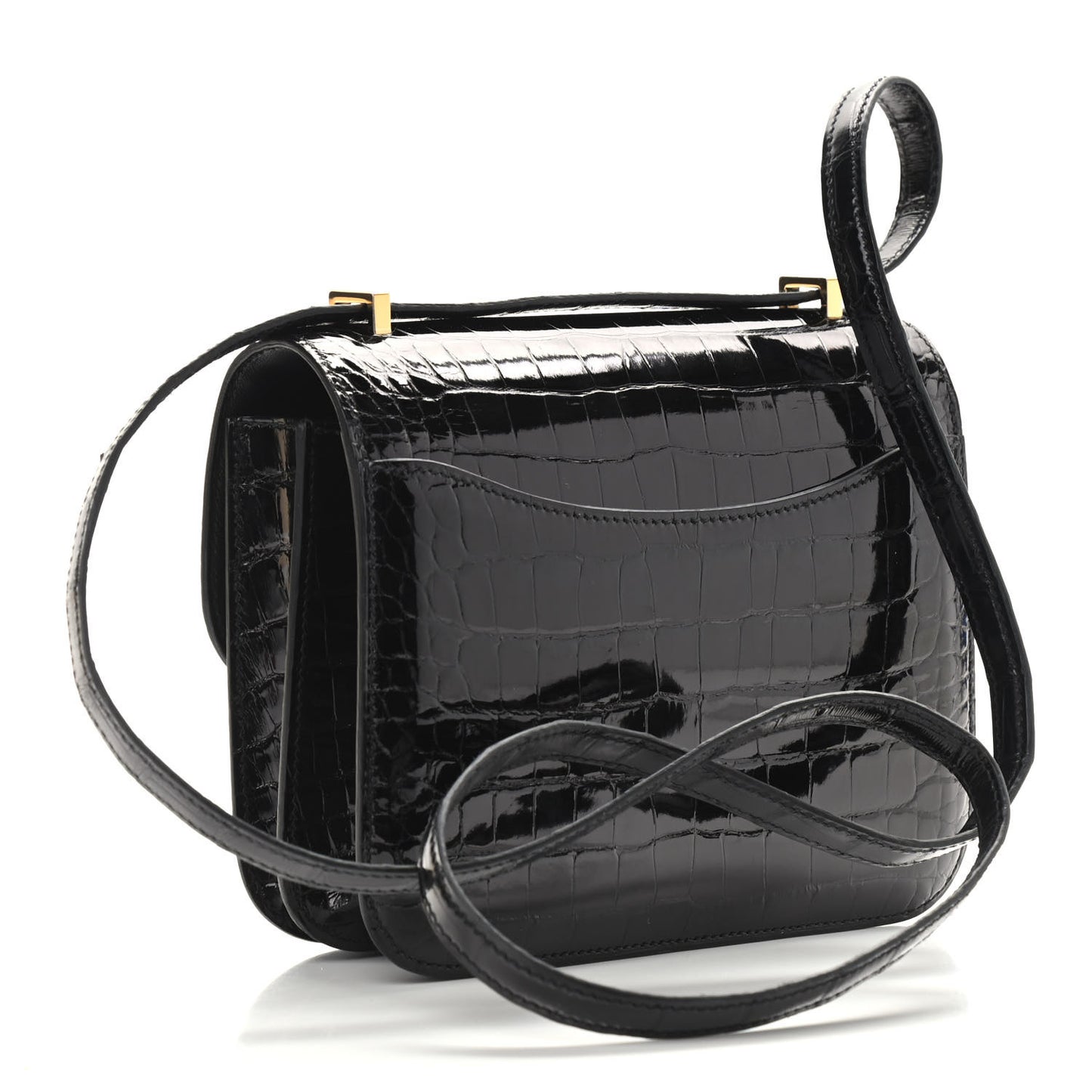 Shiny Alligator Constance 18 Black