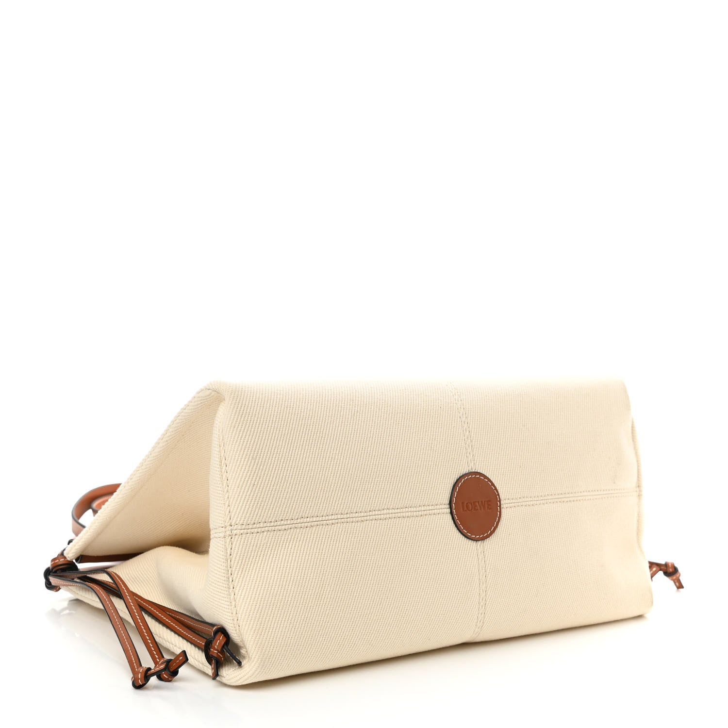 Loewe Canvas Calfskin Cushion Tote Beige 4 of 9
