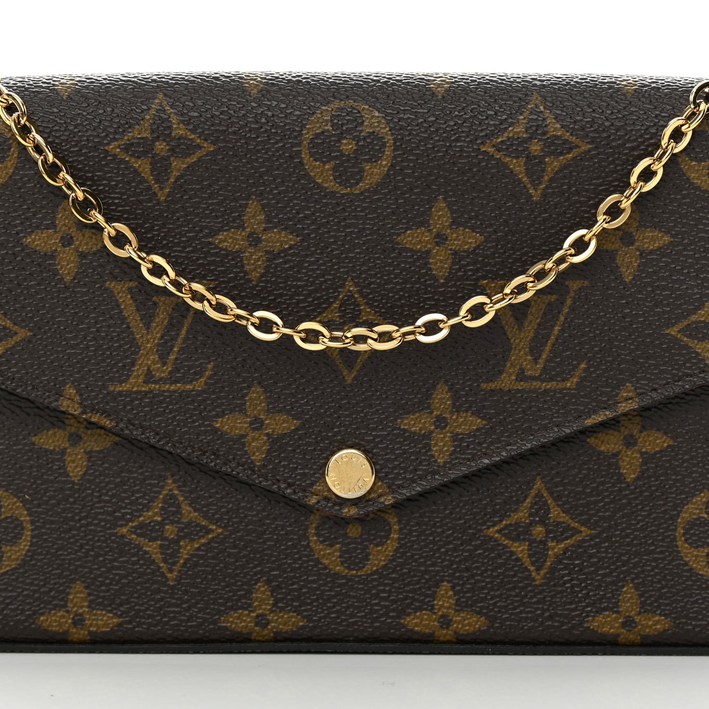 Monogram Pochette Felicie Chain Wallet Fuchsia