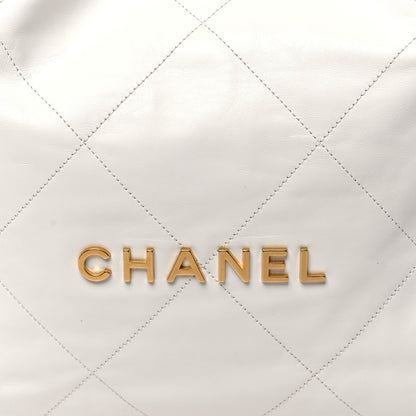 Chanel Shiny Calfskin Quilted Chanel 22 White 9 of 11