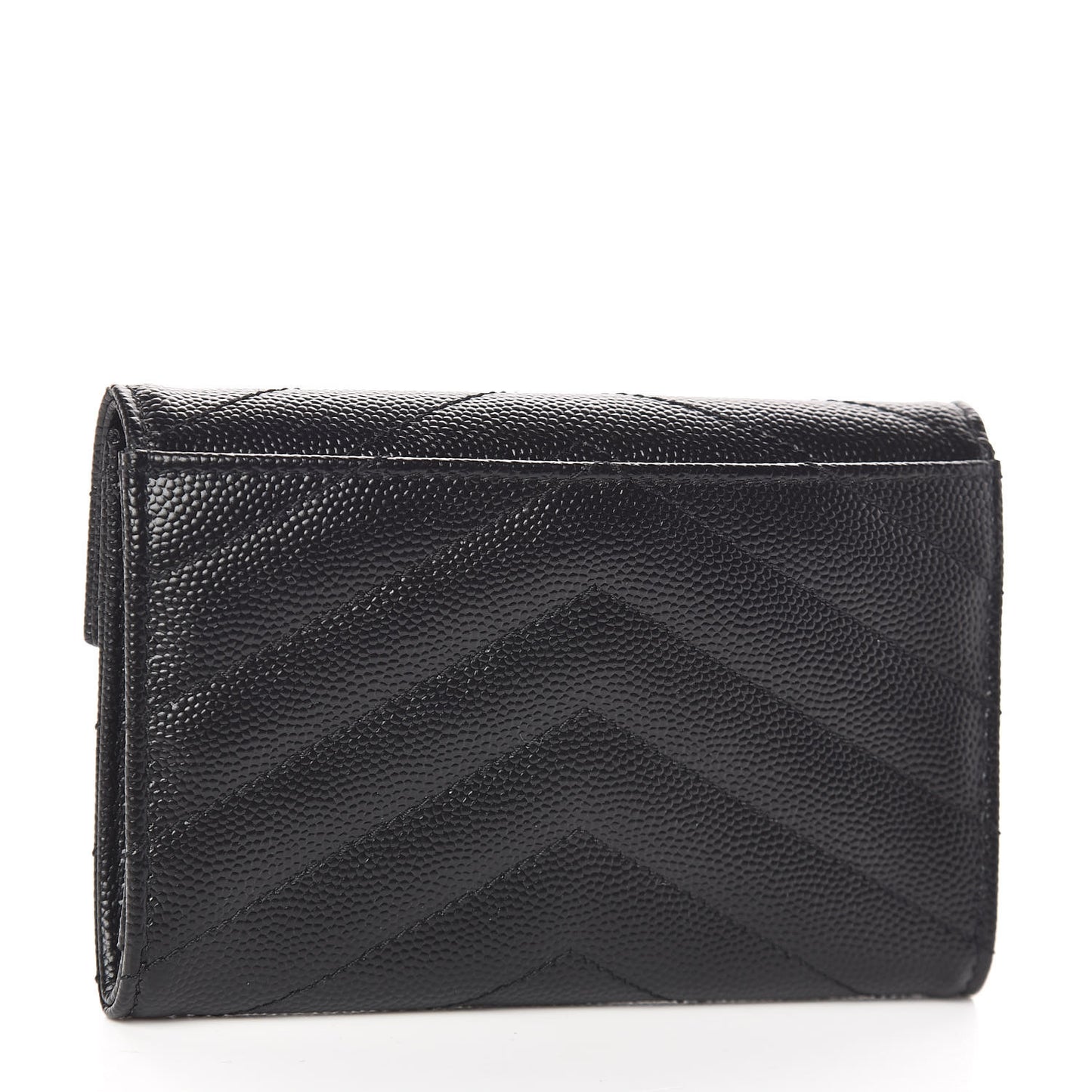 Grain De Poudre Matelasse Chevron Small Monogram Envelope Wallet Black
