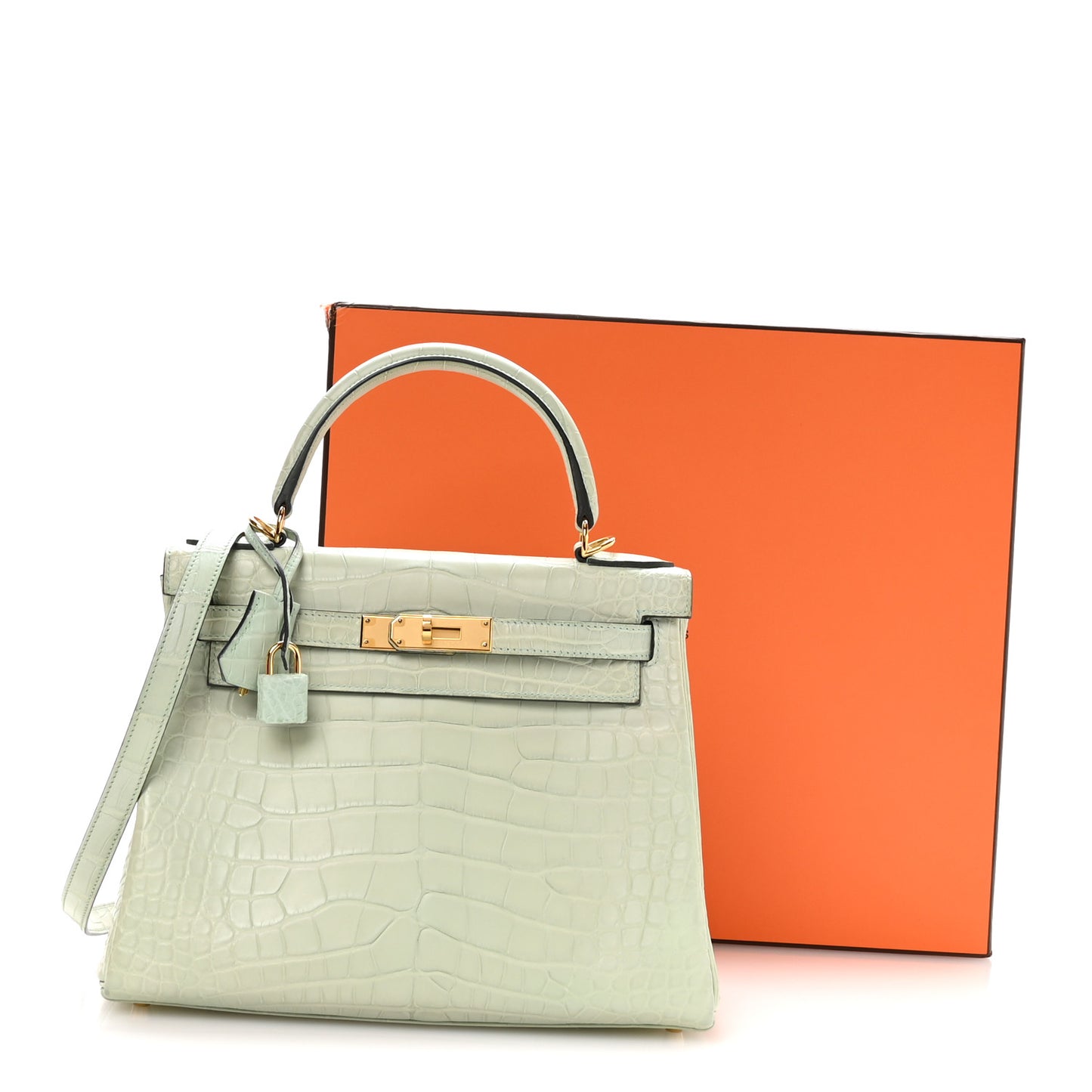 Matte Alligator Kelly Retourne 28 Vert D'eau