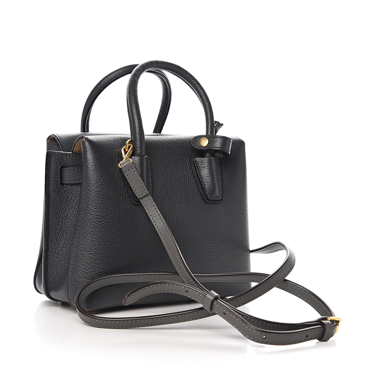 Grained Calfskin Mini Milla Tote Phantom Grey