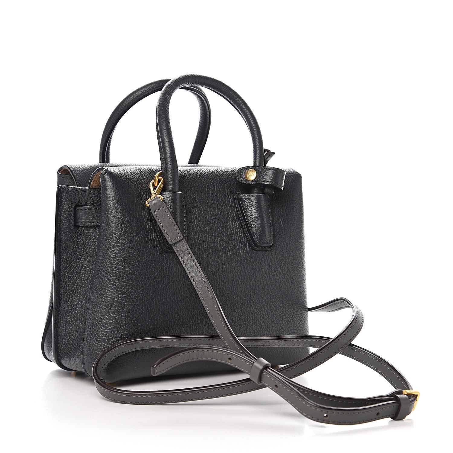MCM Grained Calfskin Mini Milla Tote Phantom Grey 2 of 8