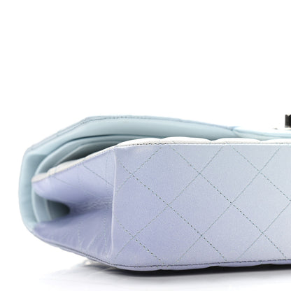 Chanel Perforated Lambskin Quilted Medium Double Flap Light Blue Light Purple White 9 of 12
