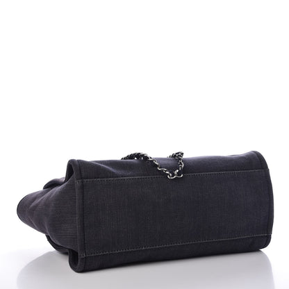 Chanel Canvas Large Deauville Tote Dark Blue 5 of 8