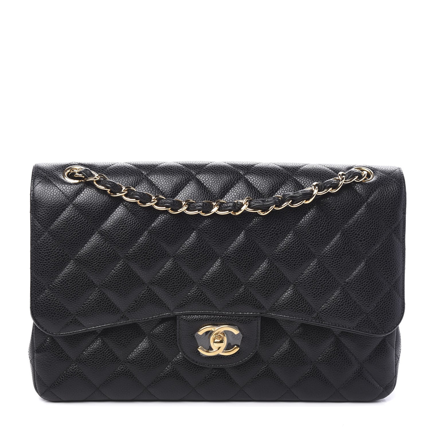 Chanel Caviar Quilted Jumbo Double Flap Black 1 of 8