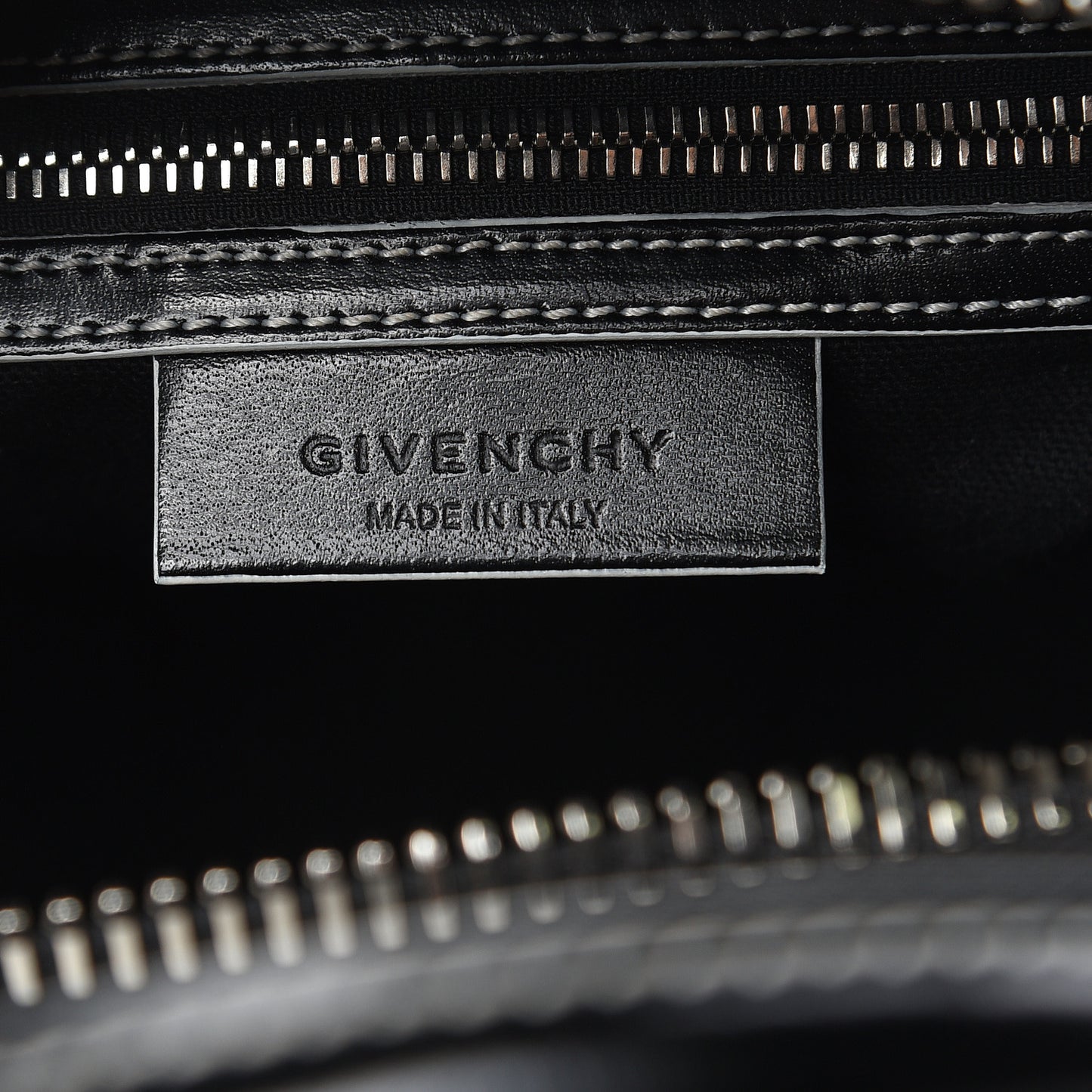 Calfskin Contrast Topstitch Small Antigona Black White