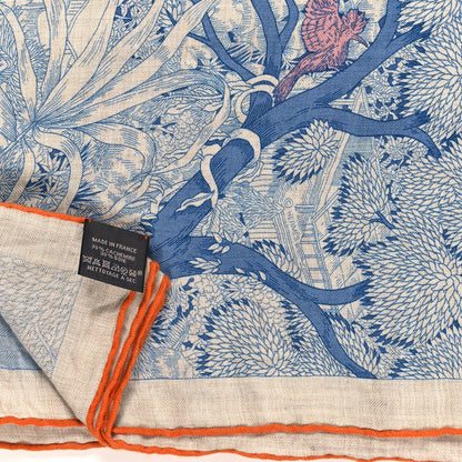Hermes Cashmere Silk Retour a la Nature 140 Bleu Jean Rose Vert 3 of 3