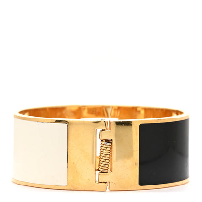 Fendi Enamel Fendista Bracelet L Gold White Black 3 of 5