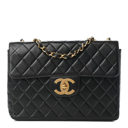 Chanel Lambskin Quilted Jumbo Single Flap Black 1 of 9