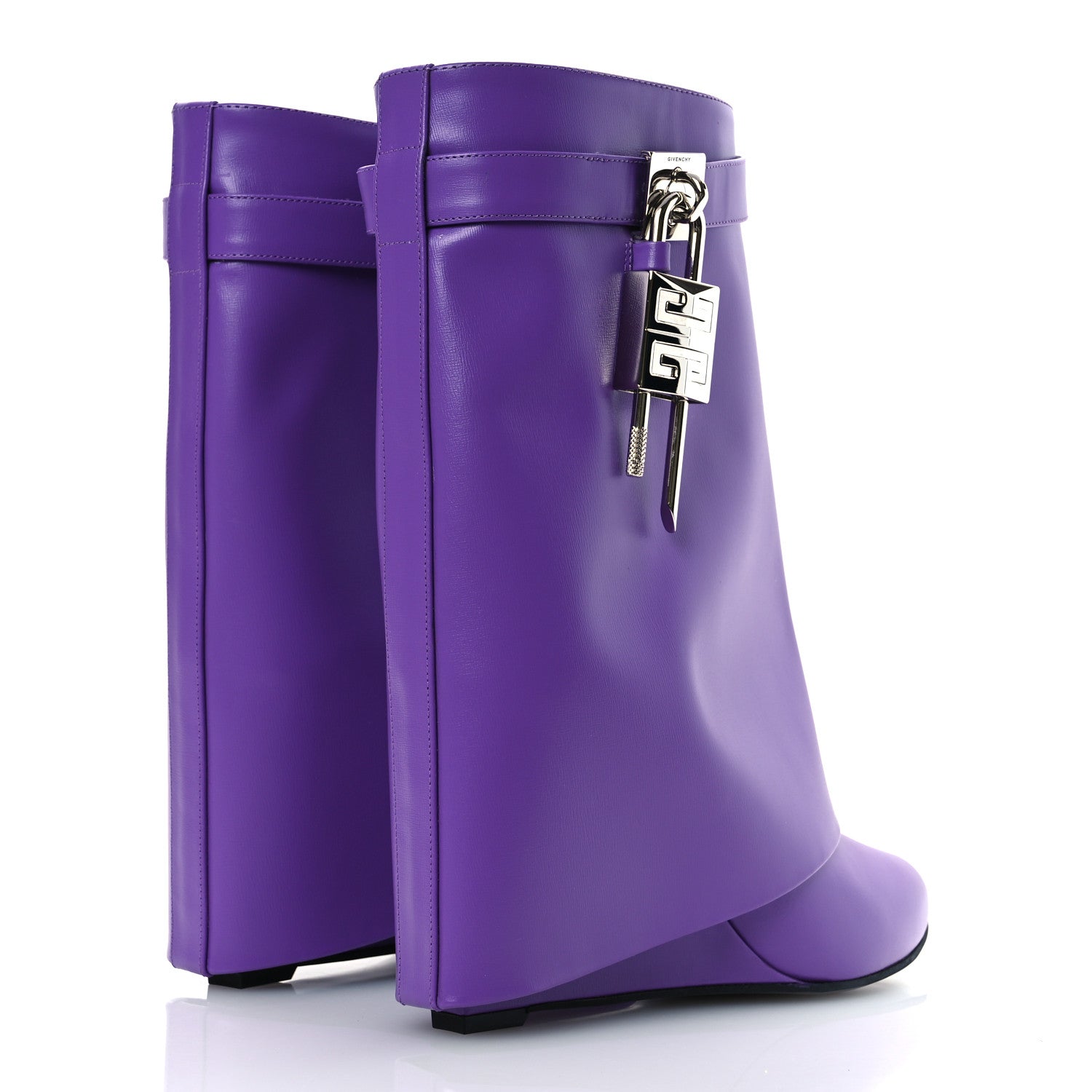 Givenchy Calfskin Shark Lock Ankle Boots 39.5 Ultraviolet 5 of 13