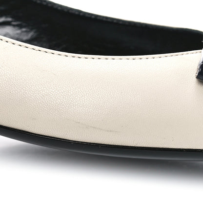 Saint Laurent Patent Smooth Lambskin Anais Slingback Flats 36 Navy Pearl 8 of 8